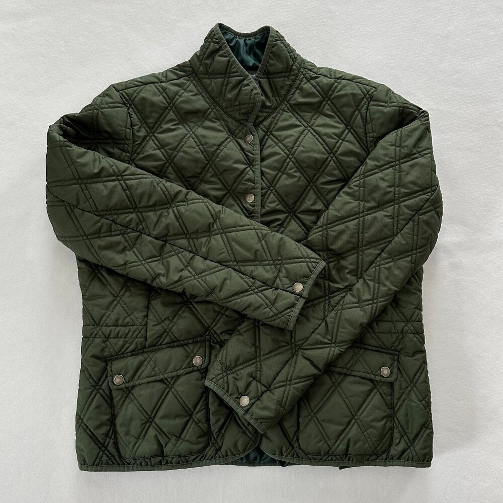 Eddie Bauer Quilted Coat Jacket Olive Green Women's Size XL